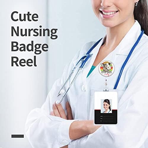 Dobre Vibracije samo značka Reels Holder uvlačenje sa Aligator klip za Nurse Nursing Doctor nastavnik Student ime oznaka kartica slatka