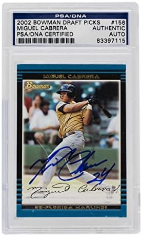 Miguel Cabrera potpisao je 2002 Bowman nacrt picks rookie kartica 156 bejzbol kartica PSA - bejzbol ploče sa autogramiranim karticama