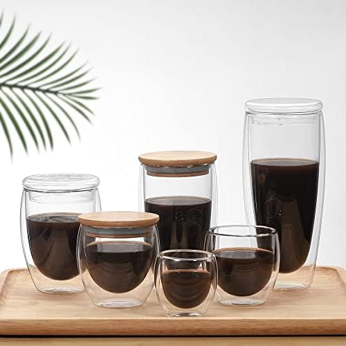 Peehoo staklena čaša otporna na kafu s kafeom sa kafeom sa poklopcem ručno rađenim pivom TUMBLER MUG čaj viskija prozirni pisni softver, 1pcs 350ml Glass
