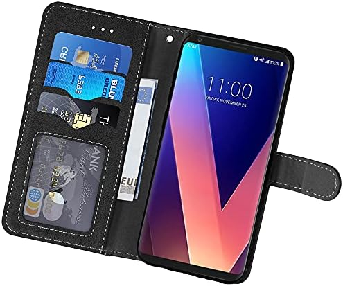 Kompatibilan sa LG V35 ThinQ V30 Plus futrolom za novčanik i kaljenim staklom zaštitnik ekrana preklopni poklopac držač kreditne kartice