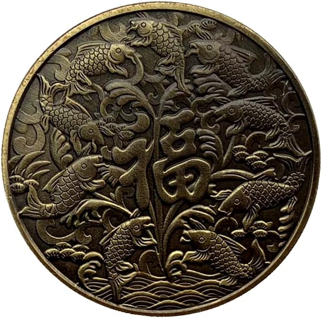 Kineske koi ribe drevne brončane kovanice kolekcije FU Word Fish reljefni zlatni novčići kovanice Lucky Coins