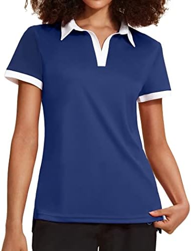 Coorun ženska golf majica kratki rukav polo majica V izrez Atletski vrhovi brzo suhi upf 50+ teniskih košulja sa ovratnikom
