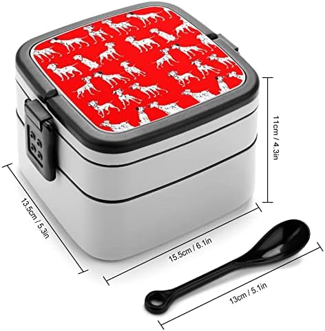 Slatki dalmatinski dvostruki sloj Bento kutije za obrok s ručkom prenosom za uredski rad