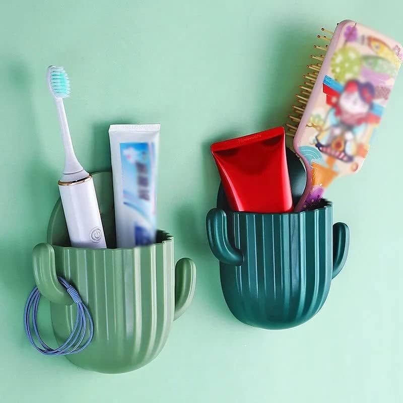 Xjjzs držač za zube kupatilo pribor za kupaonicu Kaktus za skladišni nosač Shaver Organizator zid samoljepljivi za odvod za odvod