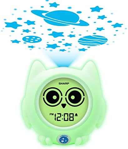 SHARP ready to Wake Owl sleep Trainer, Kid's Clock for Ready to Rise, plafonska projekciona noćna lampa i funkcija Off-to-Bed - jednostavna za postavljanje i upotrebu!