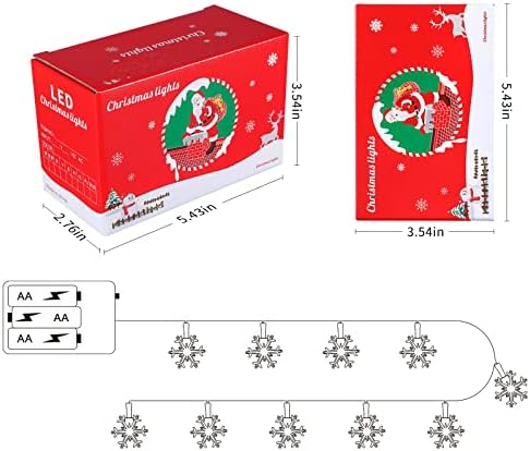 Božićna svjetla, lampice za pahulje na baterije, 20 Ft 40 LED vodootporna bajkovita svjetla za spavaću sobu Patio soba za zabavu dom
