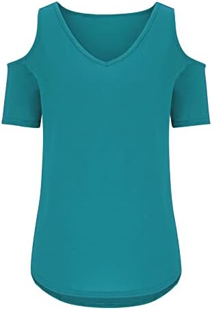 Juniors Top kratkih rukava hladna ramena bluze Bustier Vneck vitka tunike Plain Ljetni pad top odjeća VW