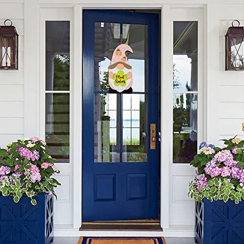 Decspas Spring Decor, 17 Ružičasti gnomi proljetni ukrasi za dom, uočali u primećenim damama ukrasi cvjetni biljci potpisuju proljetni dekor vrata za trijem u prednjim vratima