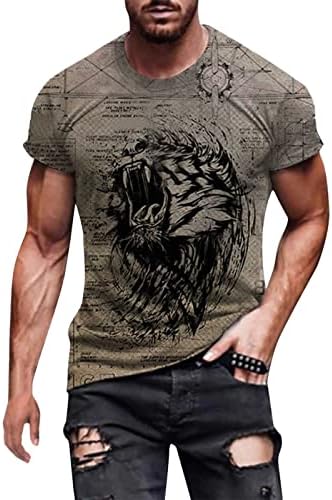 Majice za muškarce za muškarce kratki rukav 3D digitalni tisak mišićnih posada vrata majica na vrhu casual fitness tee bluze
