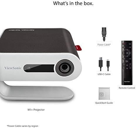 ViewSonic M1+ prijenosni LED projektor sa Auto Keystone, Dual Harman Kardon Bluetooth zvučnicima i HDMI, USB C, Stream Netflix sa