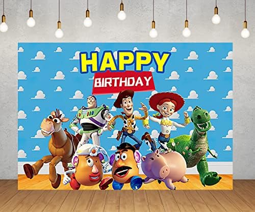 Plavo nebo pozadina za rođendanske dekoracije igračka priča baner za Baby Shower potrepštine 5x3ft