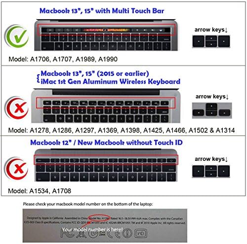 XSKN Adobe Premiere English Prečac Silikonska poklopac kože za kože za dodir MacBook Pro 13 & MacBook Pro 15, američki izgled EU