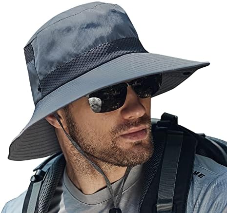 Koreshion muški šešir za sunce UV zaštita ljetni šešir sa širokim obodom vodootporni prozračni šešir za ribolov sklopiva Vanjska kapa