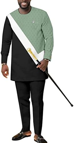 Dewufafa afričke odjeće za muškarce Jacquard majice i hlače Tradicionalna Dashiki Odjeća plus veličina Ležerna plemenska trenerka