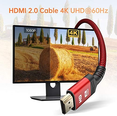 Goalbe 4k HDMI kabl, [2pack, 4ft / 1,2m] 18Gbps HDMI 2.0 kabl - 3D, 2160p, 1080p, Ethernet 28AWG pletenica HDMI Cord Audio Return
