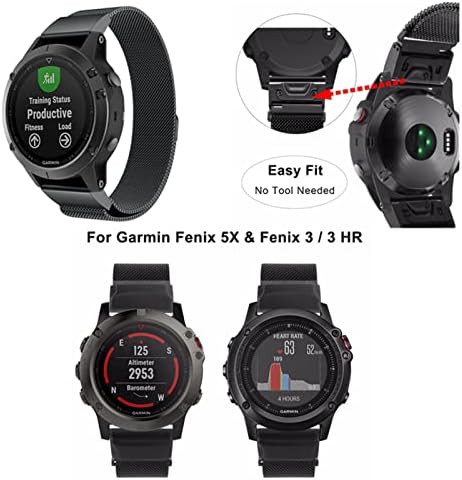 IRFKR 26 22 20 mm Easy Fit Milanese Loop Trake za brzo otpuštanje za Garmin Fenix ​​7 7x 7s 5x 5 5S 3 3hr Forerunner 935 Magnet remen