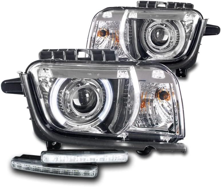ZMAUTOPARTS za 2010-2013 Chevy Camaro CCFL Halo Chrome projektor farovi farovi sa 6 bijelim LED DRL svjetlima