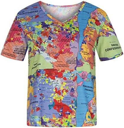 Deep V bluza za izrez Žene Jesen Ljetna odjeća Zemlja Koncert kratkih rukava Pamuk Graphic Top Thirt za djevojke LK