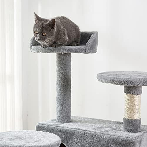 Mačje Drvo, mačji toranj od 52,76 inča sa Sisal daskom za grebanje, stan za mačke na više nivoa sa Podstavljenom platformom, 2 luksuzna