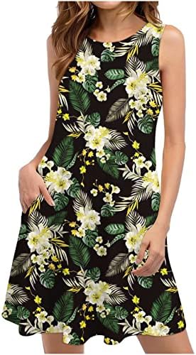 Ljetne haljine haljina za plažu za žene 2023 plaža cvjetna masirt sundress casual džepovi boho tenk haljina