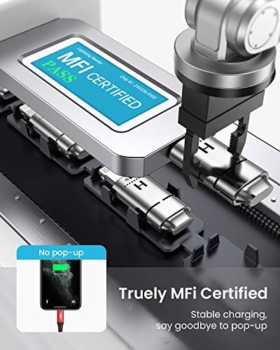 Lisen iPhone punjač, ​​6,6ft MFI certificiran Nikad rupturni munjevi kabel, 2.4a Brzi punjenje iPhone Cord kompatibilan sa iPhone