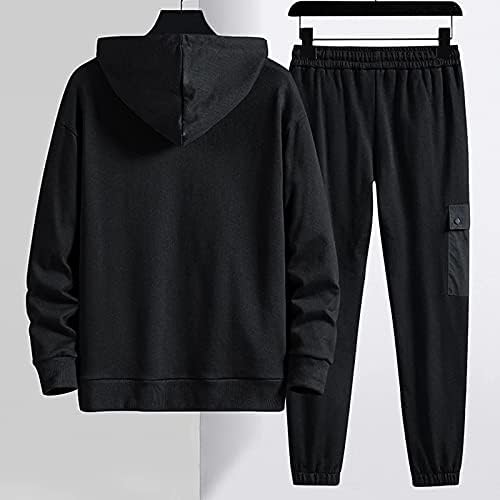 WPYYI Proljeće Jesen Multi-džepovi Plus size TrackSuit Muške ulične odjeće Pulover Hoodie + hlače 2 komada set