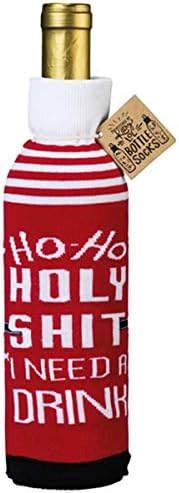 Holiday Christmas Funny Knit Bottla Sock - Ho ho Holy Treba mi piće