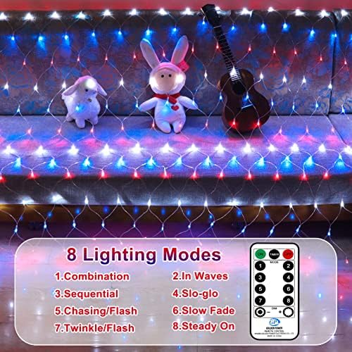 Božić LED Net Lights, 390 LED 11.8 ft x 5ft 8 modovi Mesh Fairy String Lights, Božić dekorativna svjetla za jelke, žbunje, Vjenčanja,