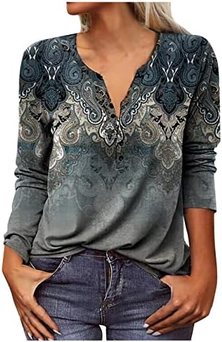 Dnevna košulja u St Patricks za žene smiješne žene geometrijske print modne labave dugih rukava u majici Torb