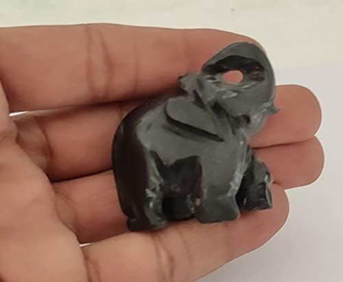 1,3 inčni crni obsidian GMESTONE slonova Crystal skulptura za iscjeljuju se iscjeljivanje džepa u džepu Gemstone figurice za izradu životinjski kamen rezbarenje