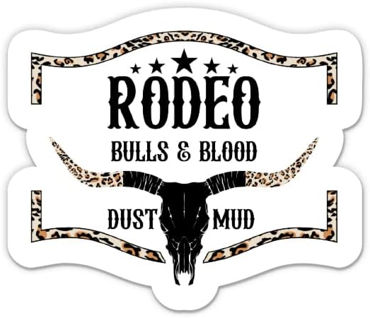 Rodeo Bulls i naljepnica za krv - 3 Naljepnica za laptop - vodootporni vinil za automobil, telefon, boca za vodu - Rodeo Decal