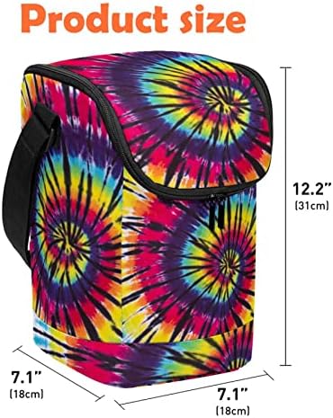 Šareno Tie Dye Spiral Swirl Uzorak Velika Kutija Za Ručak Za Odrasle Višekratna Torba Za Ručak Prijenosni Veliki Organizator