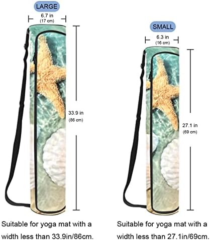 Yoga Mat torba, morska zvijezda i školjkaša na ljetnoj plaži Vježba Yoga Mat Carrier full-Zip Yoga Mat torba za nošenje s podesivim