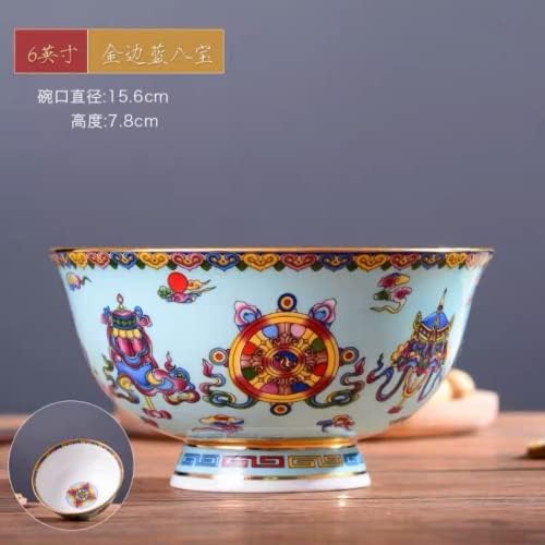 Xialon 1pc 15.6cm 6.14in qing qianlong butik pastelni sezoni cvijet visoka zdjela antički ukras porculana