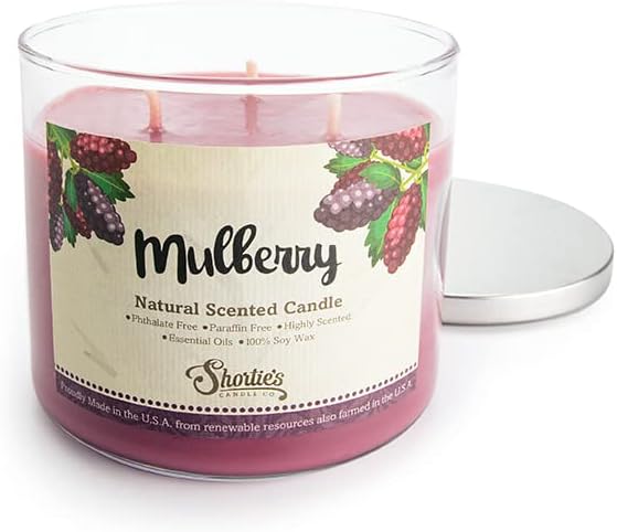 Mulberry Prirodna 3 Wick svijeća, esencijalna mirisna ulja, soja, ftalat i paraben besplatno, čisto goruši, 14,5 oz.