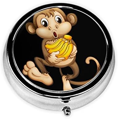 Slatka Majmunska okrugla kutija za pilule, dnevna kutija za pilule, prenosiva kutija za pilule prve pomoći, Organizator putnih Mini kutija za pilule, staje u džep, novčanik
