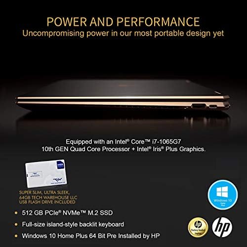 HP Spectre x360 GEM Cut 13.3 FHD dodirni Laptop, Intel i7-1065g7, 16GB RAM-a, 512GB SSD, Bang & Olufsen, čitač otiska prsta, olovka, Nightfall Black, osvojite 10 Dom, 64GB TechWarehouse Flash pogon