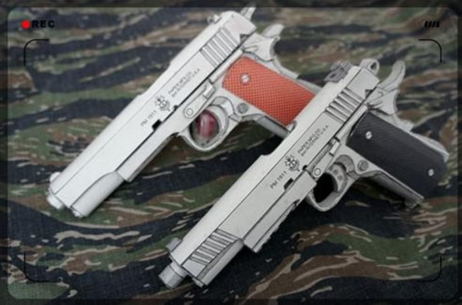 1: simulacija 1 skale Pm1911 pištolj 3D papir model kit igračka Deca pokloni