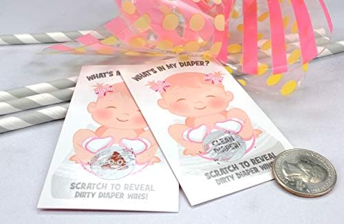 Girl What's In my pelen Baby Shower Scratch Off Game / 24 karte - 1 pobjednik / igre za tuširanje beba / nagrade za tuširanje beba / Nagrade Za vrata / igra prljavih pelena