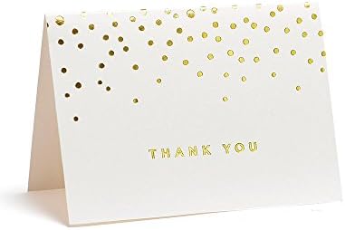 Gartner Studios gold Foil Dots Thank You Cards, Ivory, 3.5 x 5, Set od 50, uključuje koverte