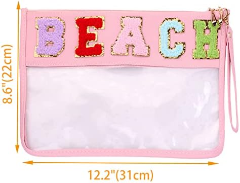 CRUOXIBB višenamjenska torbica za zakrpe od Ženilskih slova čista torbica PU kozmetička torba sa narukvicom,putna torba za šminkanje za žene djevojke