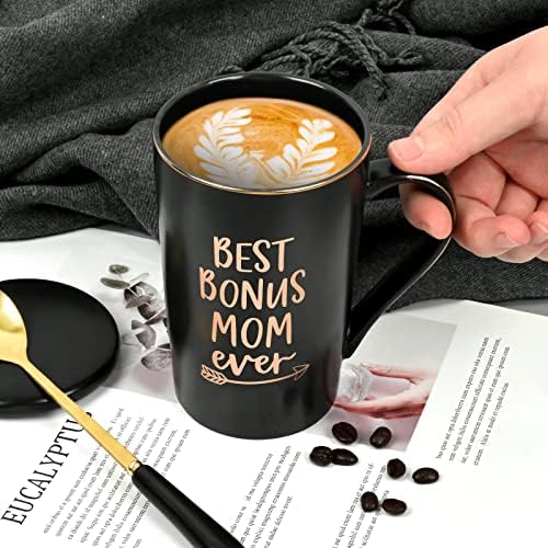 Maustic Bonus mama pokloni od kćerke sina, najbolja Bonus mama ikada šolja za kafu, Majčin dan Božićni rođendanski pokloni za maćehu