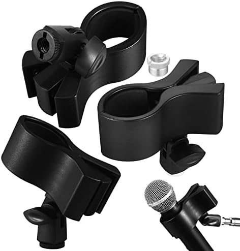 Krivs 12pcs Podesivi mikrofoni sa adapteri Mic Clips za stalak u univerzalnoj stezaljci mikrofona, za intervju, studio za snimanje, performanse, govorne zagrade