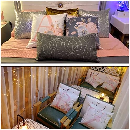 Navlaka za bacanje abecede ukrasni jastuk ABC slovo cvijeća jastuk 18 x 18 inča kvadratni jastučni jastučni štitili za kauču na kauču za spavanje spavaće sobe kućni dekor