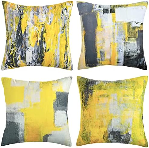 Jastuk za bacanje žutih jastuci naglasak jastuk nalik na jastuk na papiru od 4 jastuka kućišta žuti i sivi ukrasni žuti jastuci za
