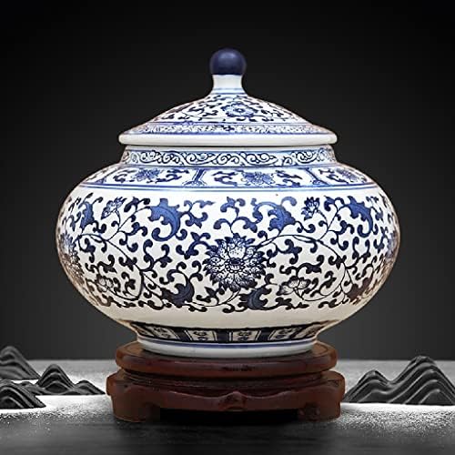 Orah keramički plavi i bijeli pohranjivanje lista mogu dnevni boravak čaj mogu ukras poklon ukrasi (boja: a, veličina