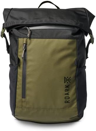 Roark putnički 27l 2.0 ruksak, putni dnevni paket sa skladištem za Laptop, crni / vojni