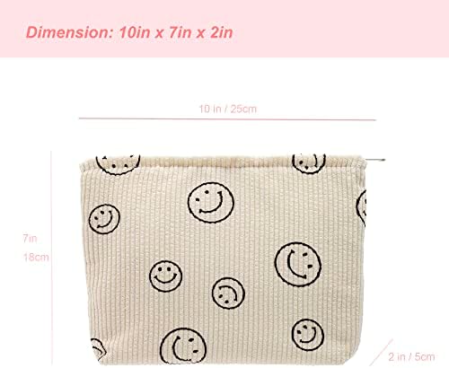 PAZIMIIK torbe za šminkanje za torbicu sa patentnim zatvaračem kozmetička torbica velika putna platna za šminkanje Organizator torbica za alat za žene i djevojčice, Sumot osmijeh bijeli