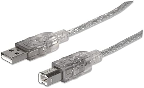 Manhattan A muški / b muški, 1,8 m prozirni srebrni srebrni ubrzo USB kabl