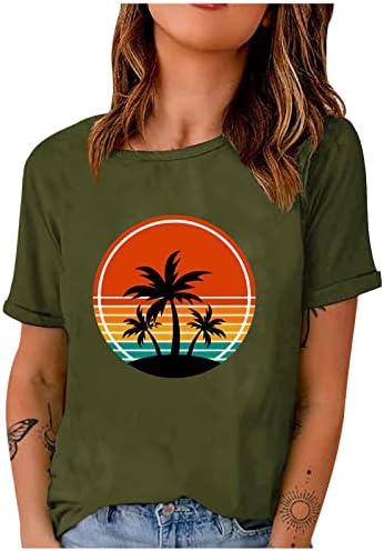 Sunshine majica Žene kratkih rukava Crewneck Beach Coconut Drveće Grafička majica Proljeće TEE TEE